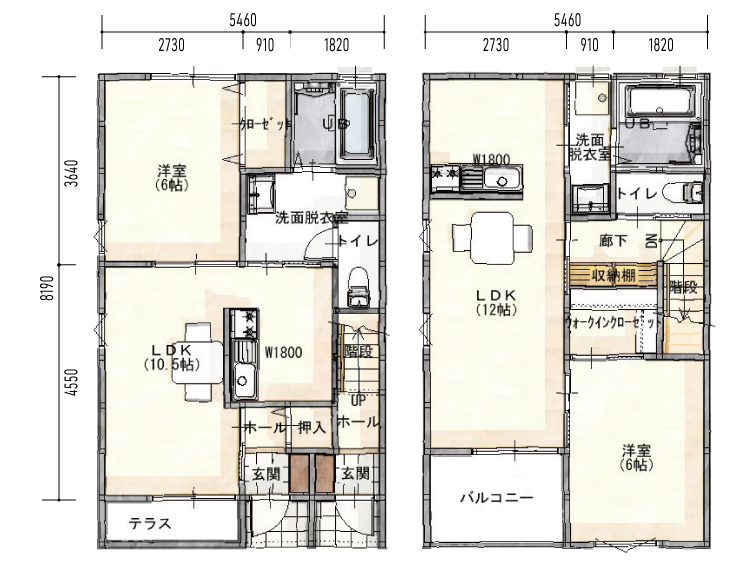 1LDKスタンダードプラン,平面図