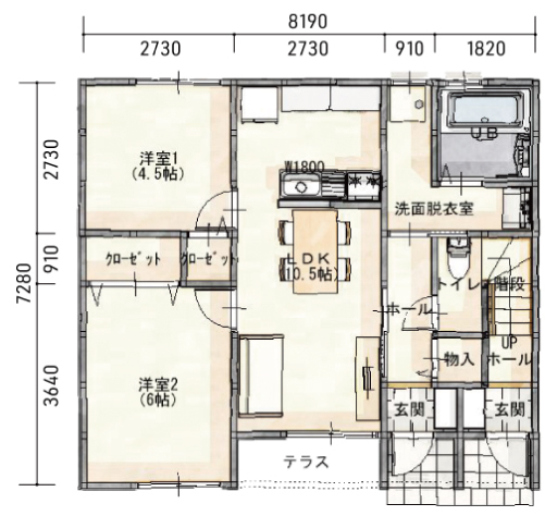 2LDKスタンダードプラン,平面図