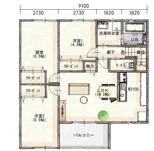 3LDKスタンダードプラン,平面図